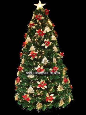 Prelit Decorated Gold Fiber Optic Christmas Tree - 5 Feet