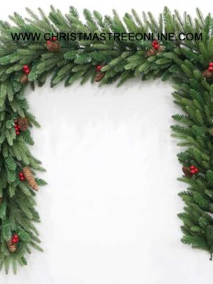 Evergreen Berry Christmas Garland PE+PVC – 9 Feet