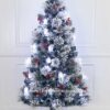 Snowy Splendor Pre-lit Frosted Fiber Optic Christmas Tree.