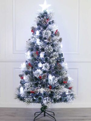 Snowy Splendor Pre-lit Frosted Fiber Optic Christmas Tree.